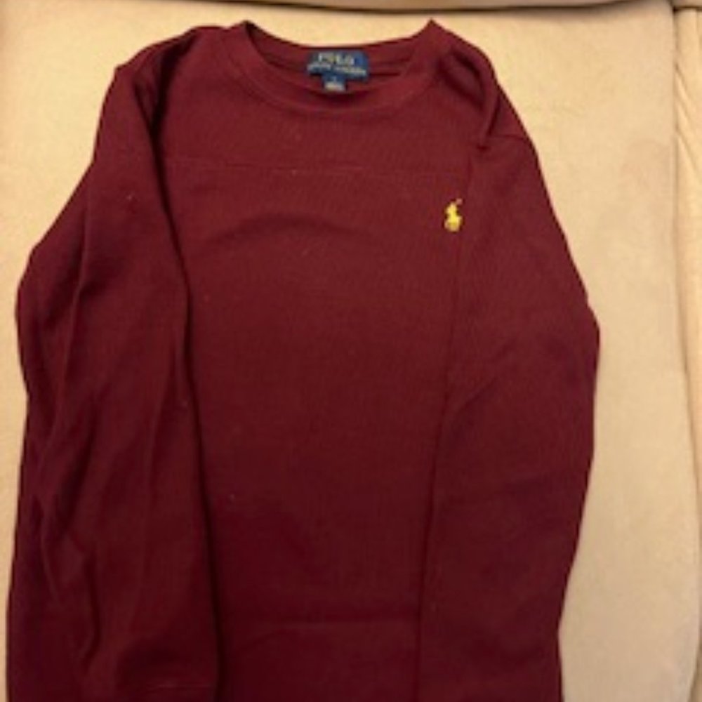 POLO Ralph Lauren boys size 7 thermal waffle, maroon